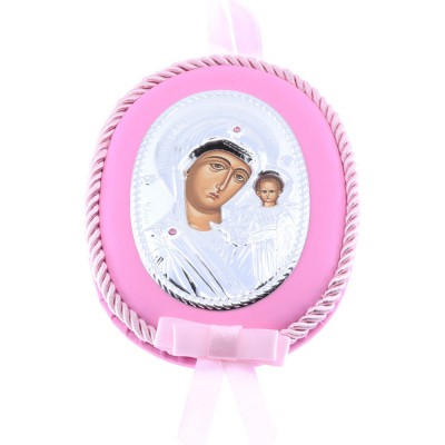 Kid's religious icon pink Holy Virgin, Prince Silvero MA/D1106-LR. 