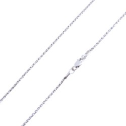 Neck chain in 14 K al'oro, white, round spigga 50 cm, 1719.