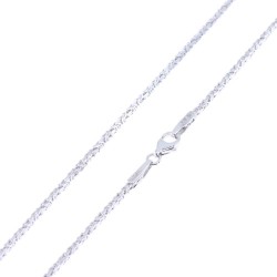 Neck chain in 14 K al'oro, white, square spigga 50 cm, 1721.