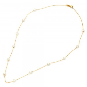 Fresh water pearl necklace 4.0mm 14 K, 2304.