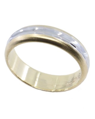 14K white and yellow gold wedding band design ring, 2522.