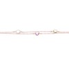 Silver bracelet with double chain and stones,