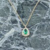 Κολιέ ροζέτα δάκρυ σε 14 Κ κίτρινο χρυσό και zircon, 1980.