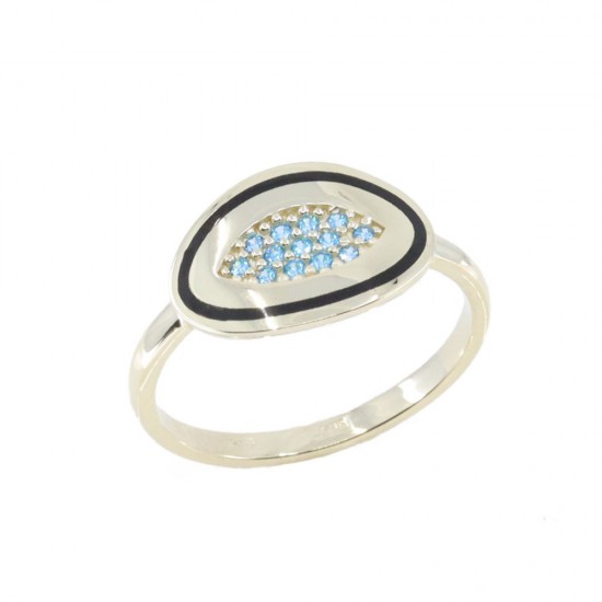 Δαχτυλίδι μάτι 14 Κ με zircon, 1983.