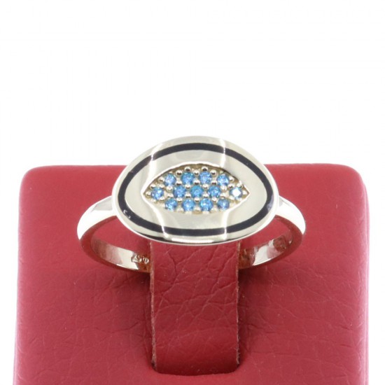 Δαχτυλίδι μάτι 14 Κ με zircon, 1983.