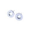 Steel platinum plated earrings excite fashion with embossed design, 2003.