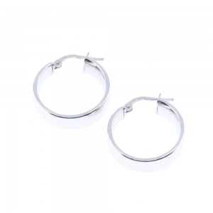 Silver hoops smooth surface wide, 2022.
