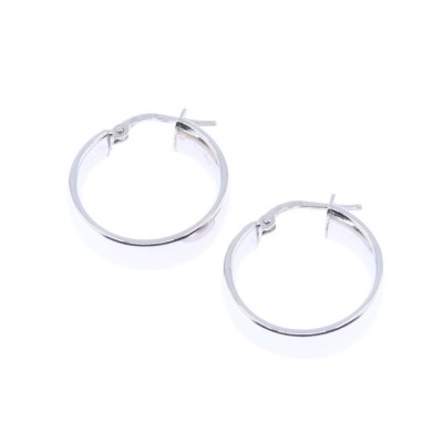 Silver hoops smooth surface wide, 2022.