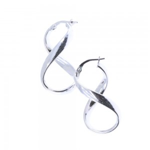 Silver hoops twisted infinity design, 2023.