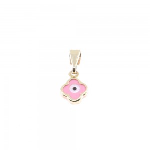 14 K gold eye pendant with pink enamel, 2089.