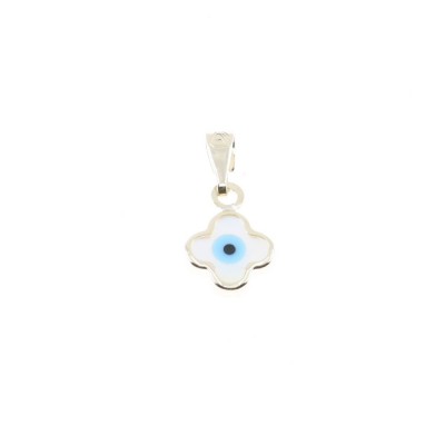 14 K gold eye pendant with white enamel, 2090.