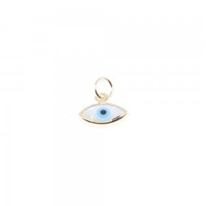 14 K gold eye pendant with white enamel, 2091.