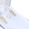 14 K gold pendant earrings with angles and zircon, 2100.