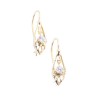 14 K gold vintage teardrop earrings with zircon, 2102.