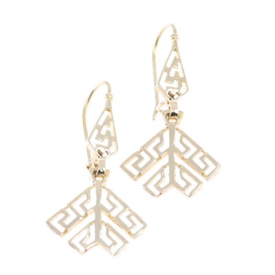 14 K pendant earrings in vintage geometric design, 2110.