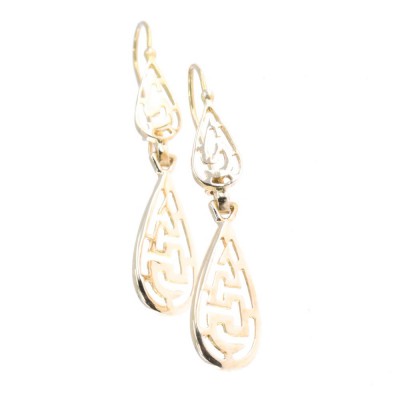 14 K pendant earrings in vintage teardrop design, 2112.