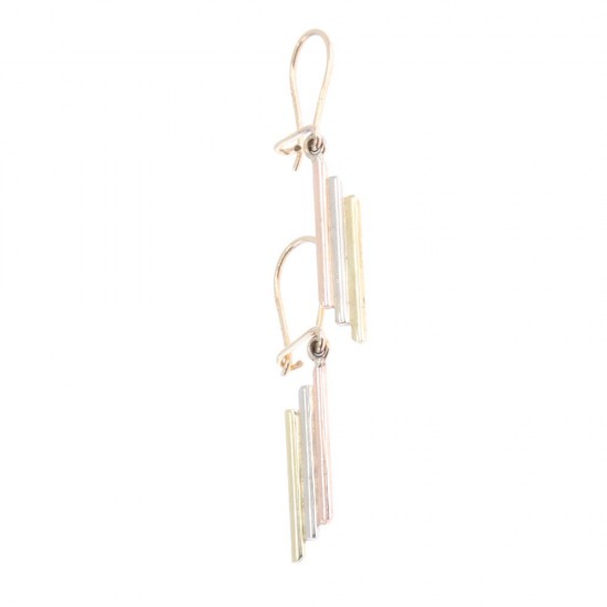 14 K gold earrings in three colors, 2113.