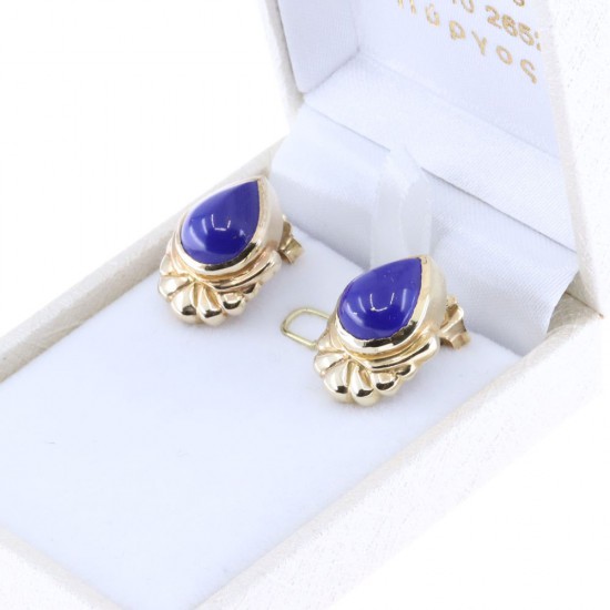 Σκουλαρίκια 14 Κ vintage με lapis, 2119.