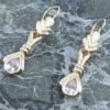 Σκουλαρίκια κρεμαστά 14 Κ σε vintage σχέδιο με zircon, 2124.