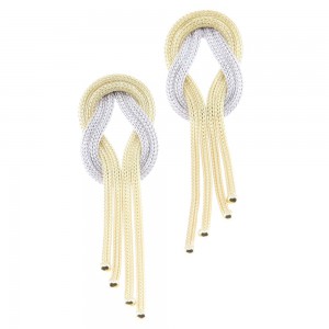 Knot silver earrings, goldplated large, 2131.