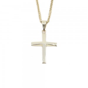 Cross in 14 K in glossy yellow gold, 2139.