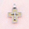 18 K double sided cross in white and yellow gold, 2167.