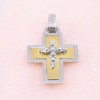 18 K double sided cross in white and yellow gold, 2167.