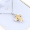 Cross 18 K white and yellow with a combination of textured and shiny gold, double-sided, 2169.