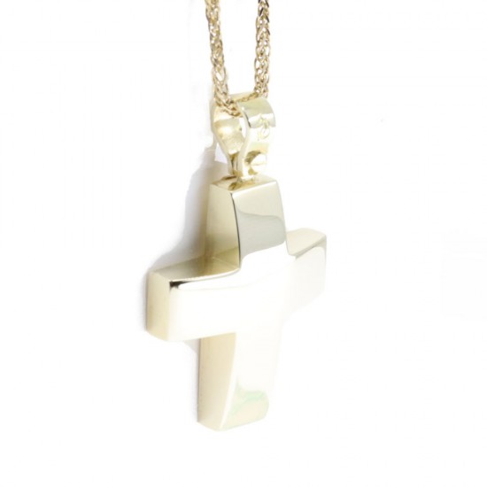 14 K yellow gold cross in bull design, 2173.