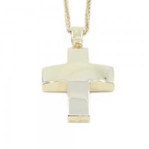 14 K yellow gold cross in bull design, 2173.