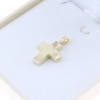 14 K yellow gold cross in bull design, 2173.