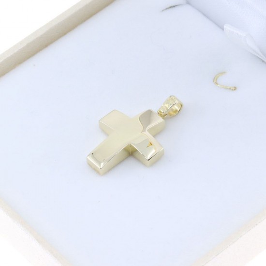 14 K yellow gold cross in bull design, 2173.