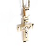 Cross 18 K crucified in yellow and white gold, 2174.