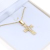 Cross 18 K crucified in yellow and white gold, 2174.