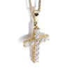 14 K yellow gold cross in classic line with zircon, 2178.