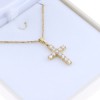 14 K yellow gold cross in classic line with zircon, 2178.