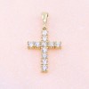 14 K yellow gold cross in classic line with zircon, 2178.