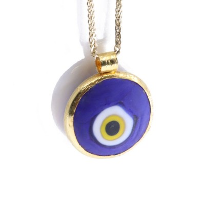 14 K enamel eye pendant with gold fastening, 2232.