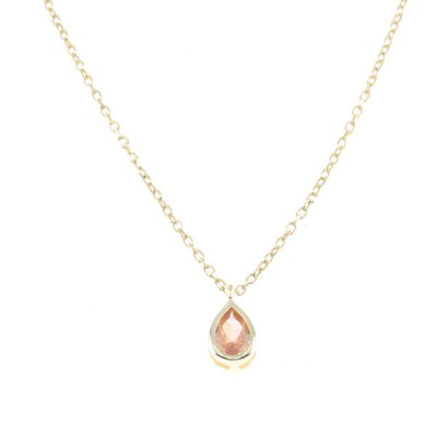 Ασημένιο κολιέ δάκρυ με zircon, Senza, επίχρυσο, 2282.