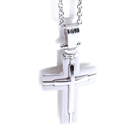 Cross in 14 K matte - glossy white gold, 2245.