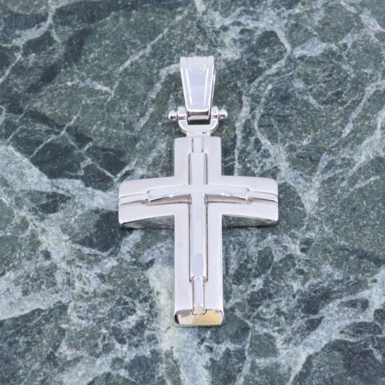 Cross in 14 K matte - glossy white gold, 2245.