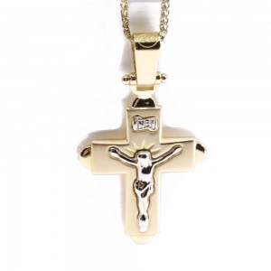 Cross in 18 K crucified in yellow and white gold, 2248.