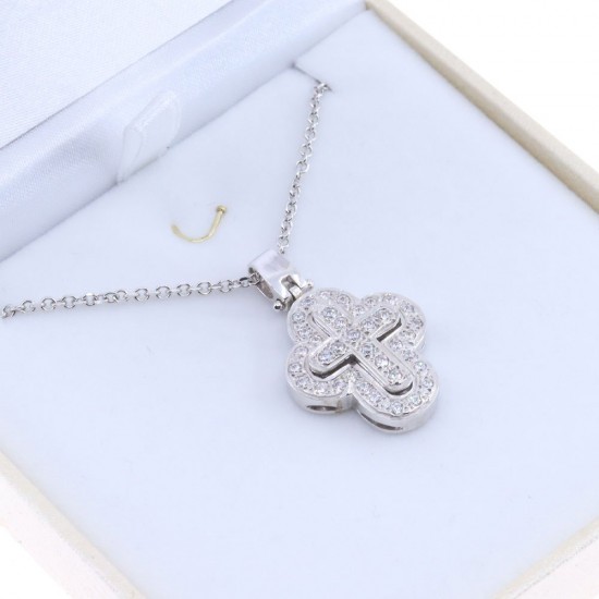 Σταυρός 14 Κ λευκός χρυσός με zircon, 2254.