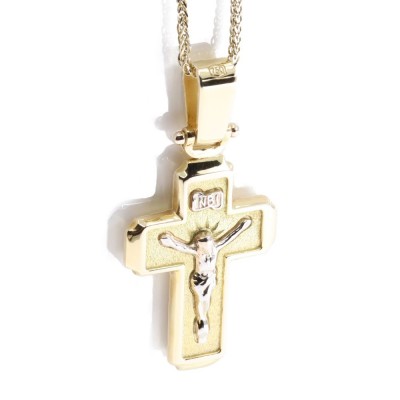 Cross 18 K crucifixion, double sided, 2260.