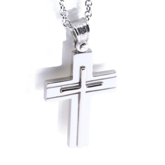 Cross 14 K white gold in a square pattern, 1219.