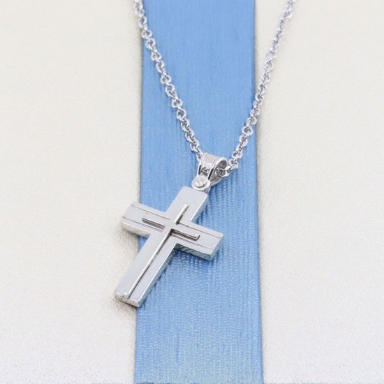 Cross 14 K white gold in a square pattern, 1219.