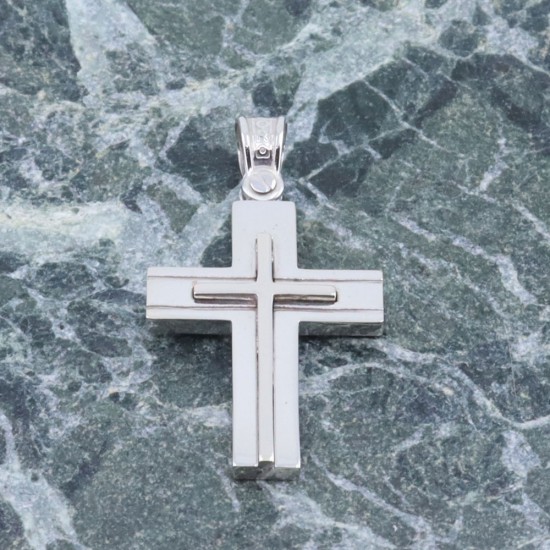 Cross 14 K white gold in a square pattern, 1219.
