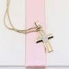 14 K cross with zircon in matte and shiny gold, 2266.