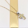 18 K cross with frame in white and yellow gold wire design, 2268.
