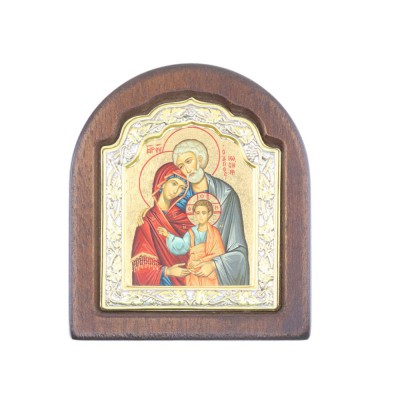 Silver icon the Holy Family 9 x 10 cm, iconotechniki.